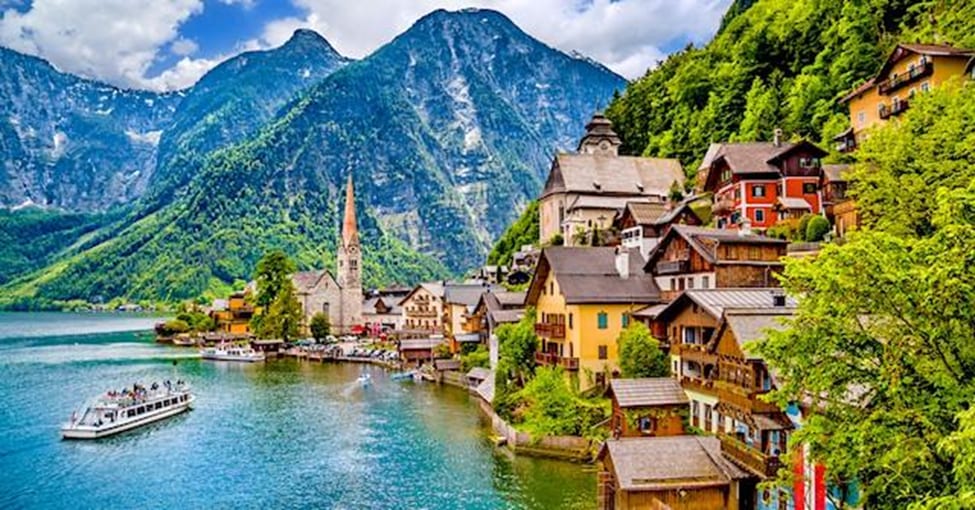 Illustration for the “Top places to visit in Austria” section of the Austria guide
